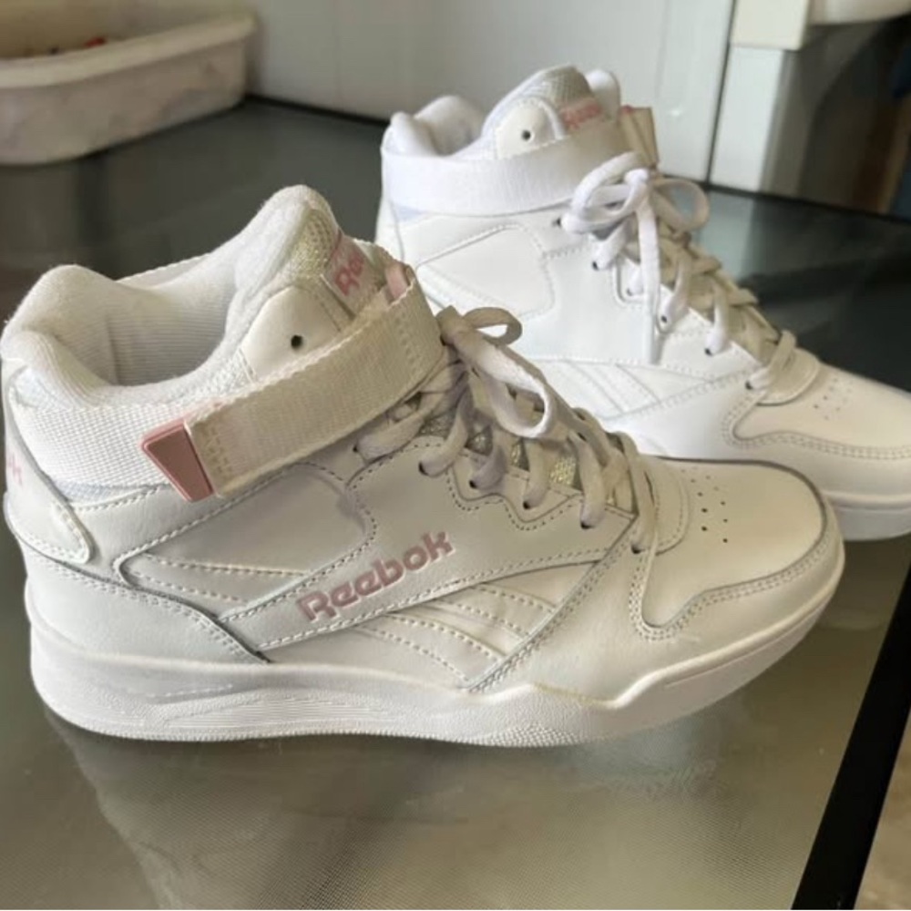 Reebok White and Pink Sneakers